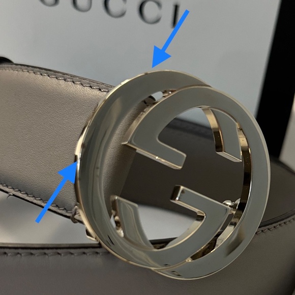 Woman’s Gucci Storm Grey Leather Interlocking GG Buckle 90/36 Belt main image 5
